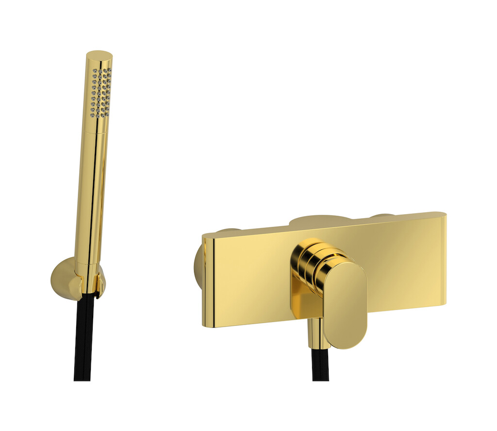 Встроенный смеситель для душа в комплекте с душевым гарнитуром. WE ARE IB k2350oo Gold K2
