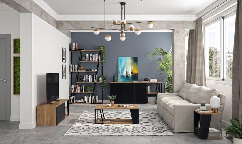 TemaHome Низкий деревянный журнальный столик с журнальной полкой Albi 9003.629938/21  - Вид №4