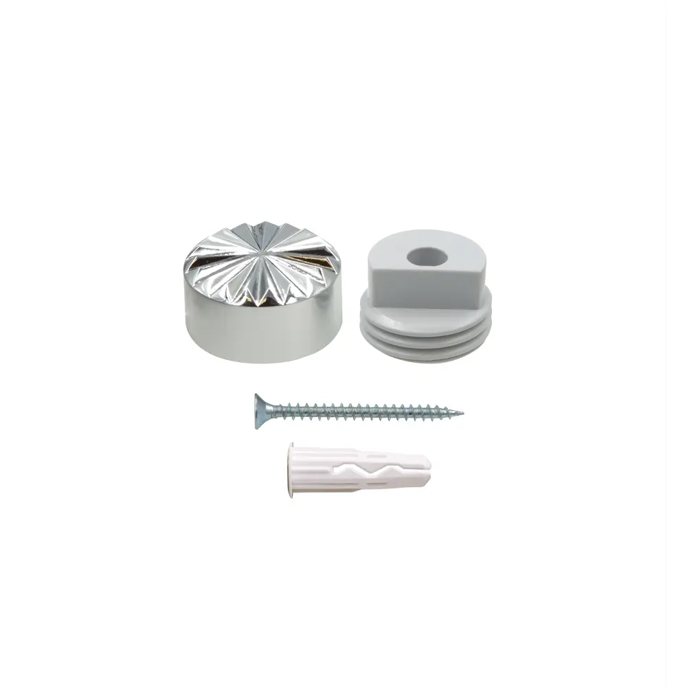 Крепление для зеркала 18 мм металл/пластик рифленое цвет хром 4 шт ЕВРОПАРТНЕР STLM-2162771 - Вид №1