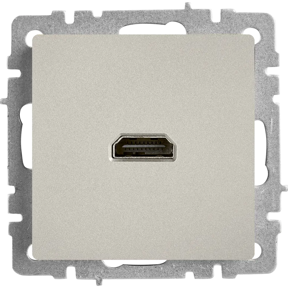 Розетка HDMI IEK Brite для скрытого монтажа в цвете сталь 87761619