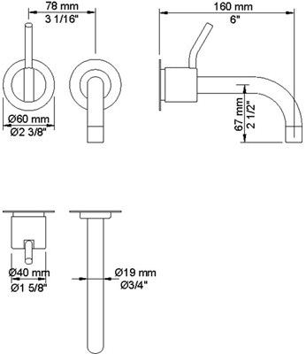 VOLA Смеситель для умывальника настенный sun-id-1391413 - Вид №6