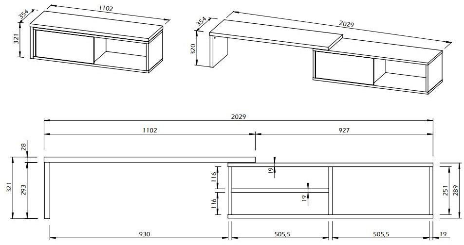 TemaHome Тумба под ТВ с раздвижными дверцами sun-id-1384716 - Вид №26