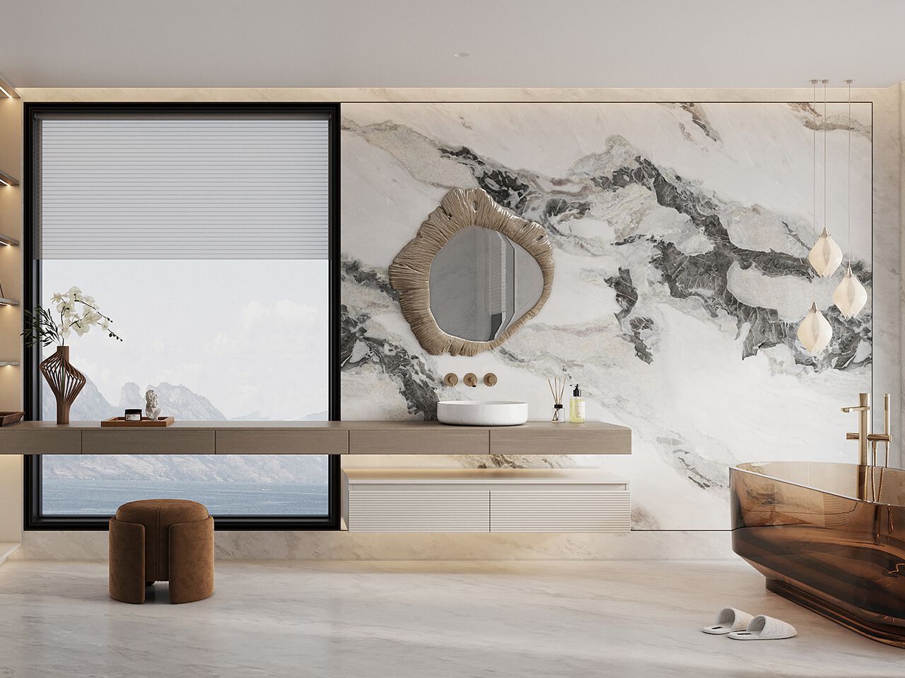 Мраморный пол / покрытие GANI MARBLE TILES OYSTER WHITE EXTRA ARCH-00040018