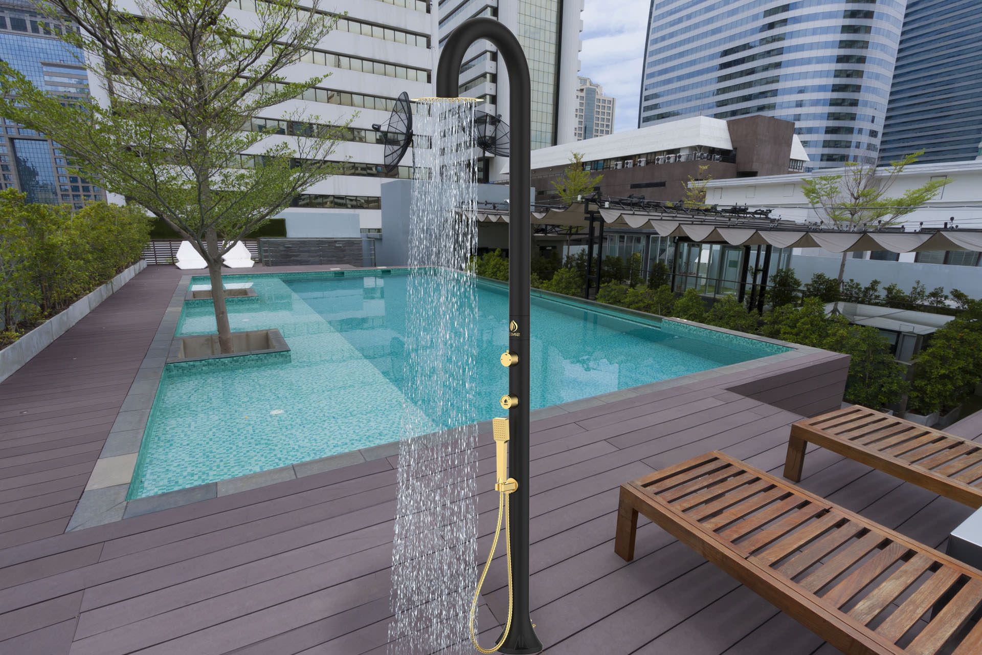 Открытый душ из нержавеющей стали с ручным душем SINED LUNA D ARCH-00091272 - Вид №99