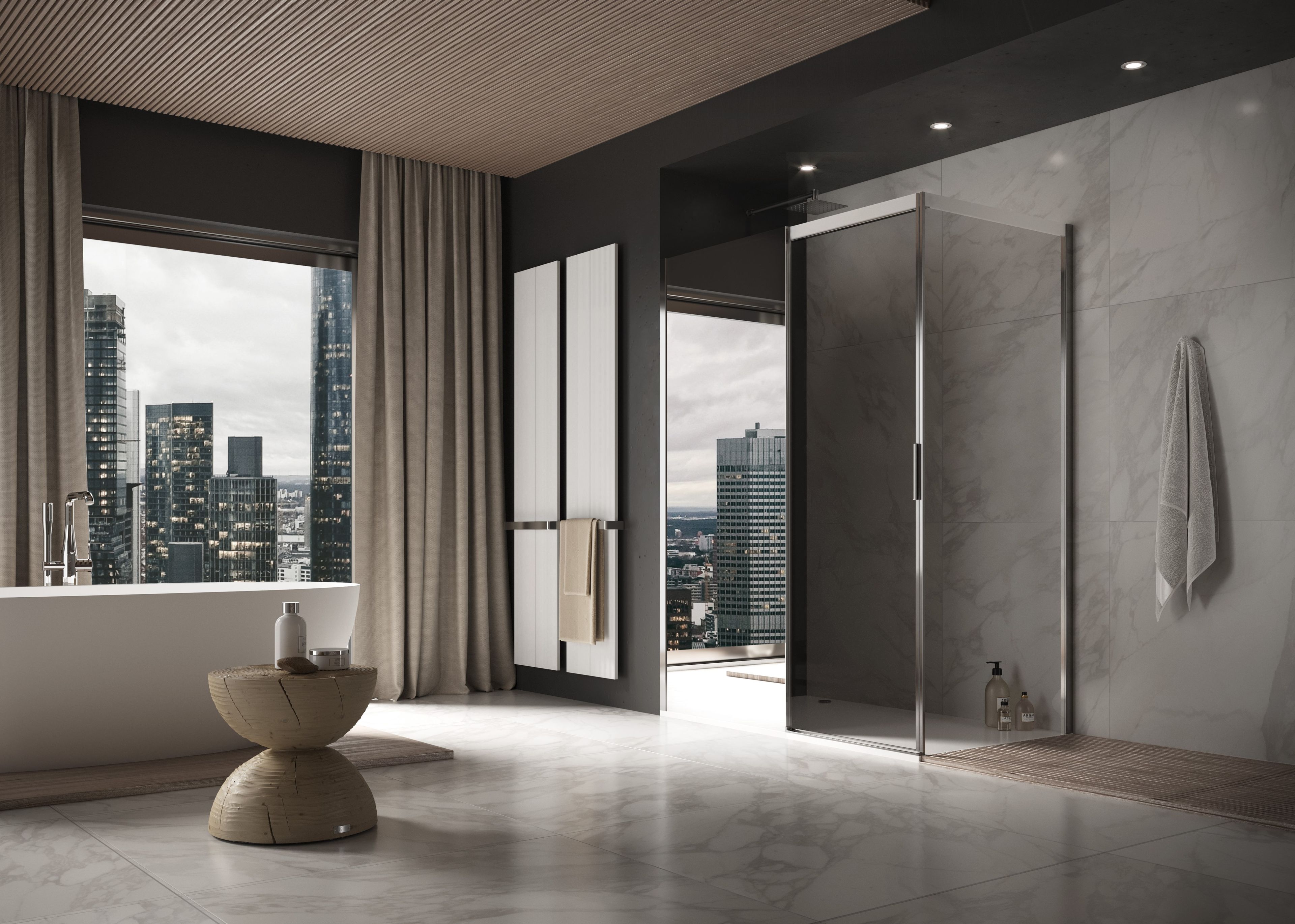 Алюминиевая и стеклянная душевая кабина с раздвижной дверью DUKA вода 5000 ARCH-00118515 - Вид №3