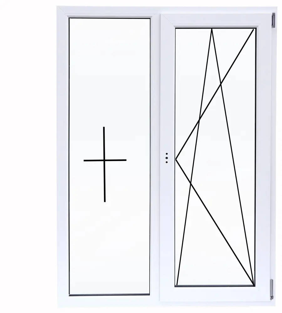 Veka: Двустворчатое пластиковое окно 1170×1000 мм с однокамерным стеклопакетом 84506470