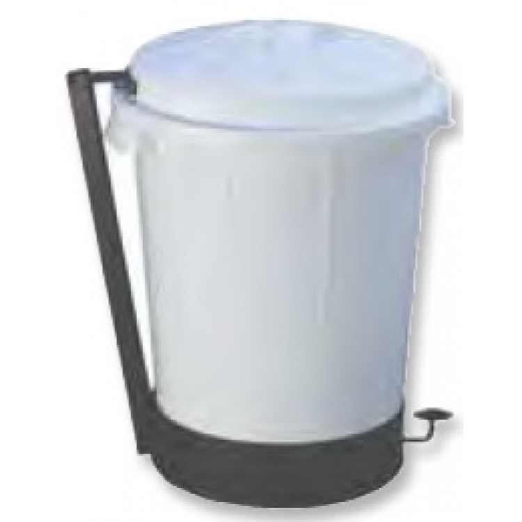 231927 DENOX Бак белый с крышкой с педалью 95 л. Белый 