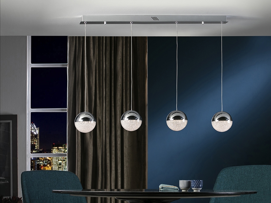 074680 Подвесной светильник 4L LED хром Schuller Sphere