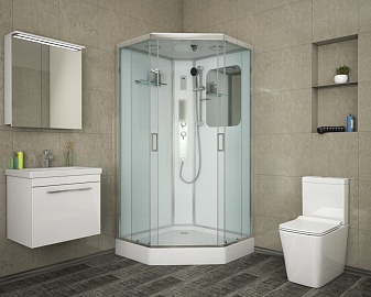 Душевая кабина NG-6001-GD (900х900х2200) Santreyd NG-6001-01GD