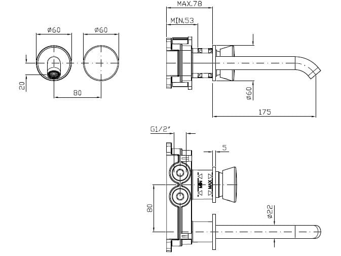 Смеситель для раковины из нержавеющей стали с ограничителем расхода Zucchetti Sablier ARCH-00037021 - Вид №2