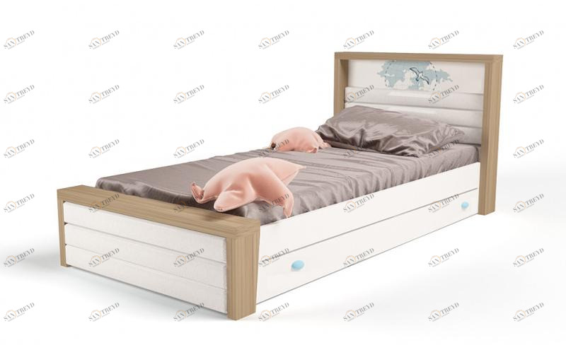 Кровать ABC-KING 160х90 №4MIX OCEAN №4 (с мяг.изнож) (голубой) 4631147961921