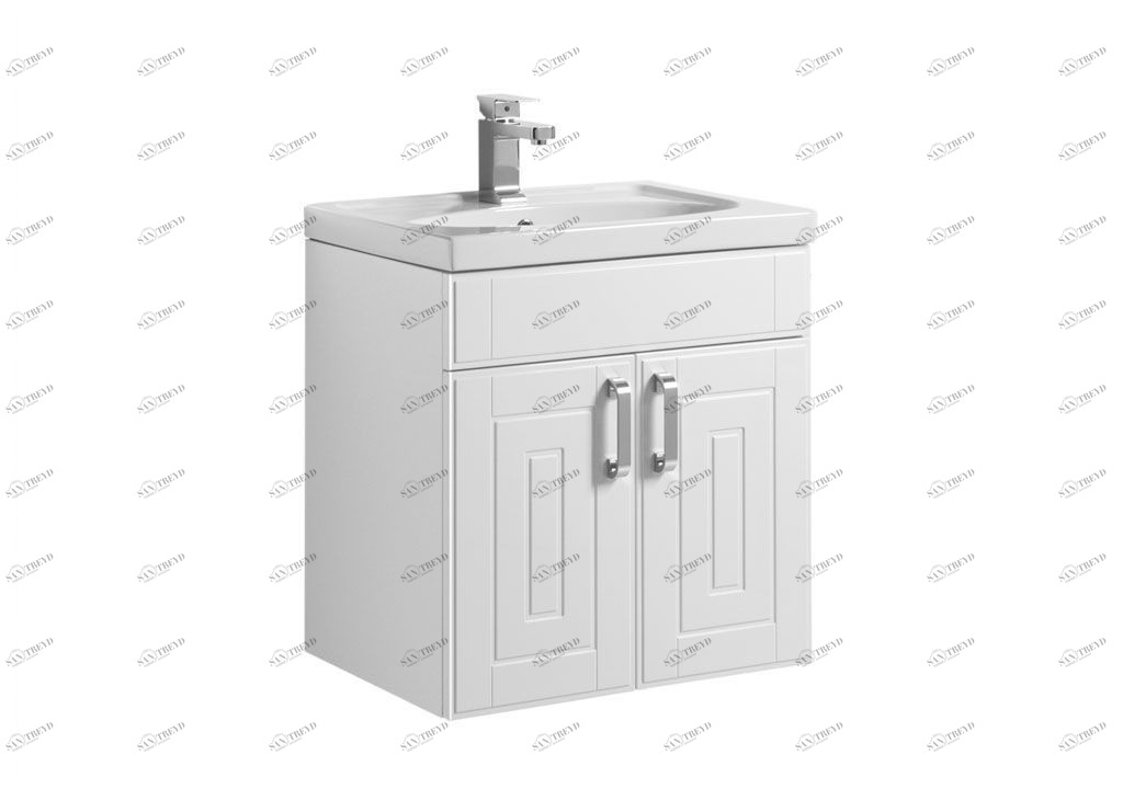 Тумба с раковиной Aquanet Рондо 60 белый (2 дверцы) 0018915600185476