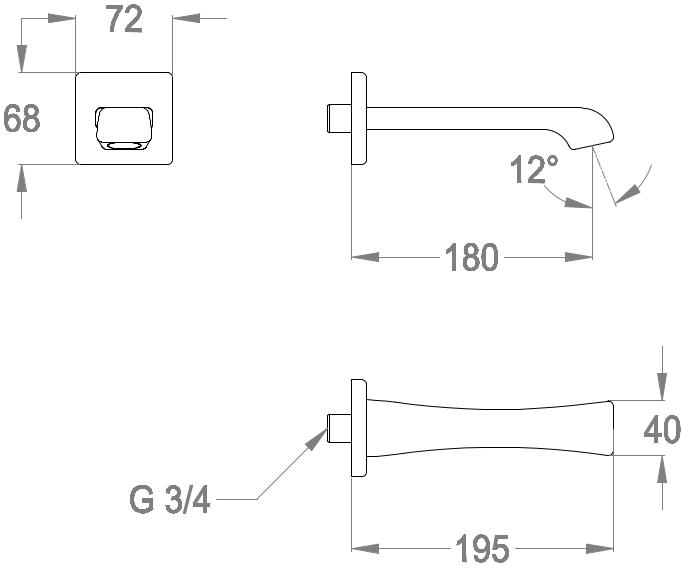 Fir Italia Стенной излив Déco 87 8746353 - Вид №1