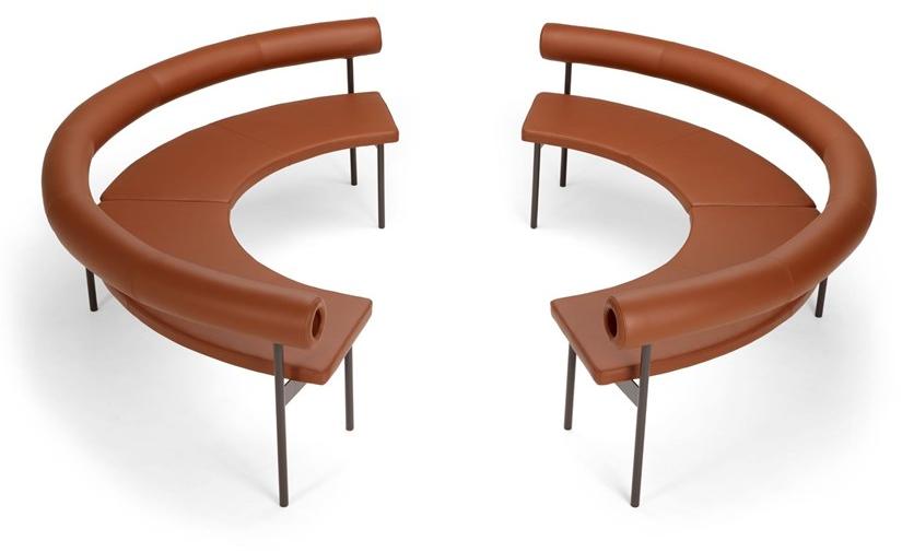 Offecct Изогнутый кожаный диван Font sun-id-1469394 - Вид №1