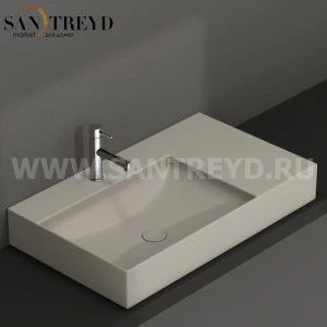 B6R80SGH Подвесная раковина настенная прямоугольная Ceramica Globo T-EDGE серая