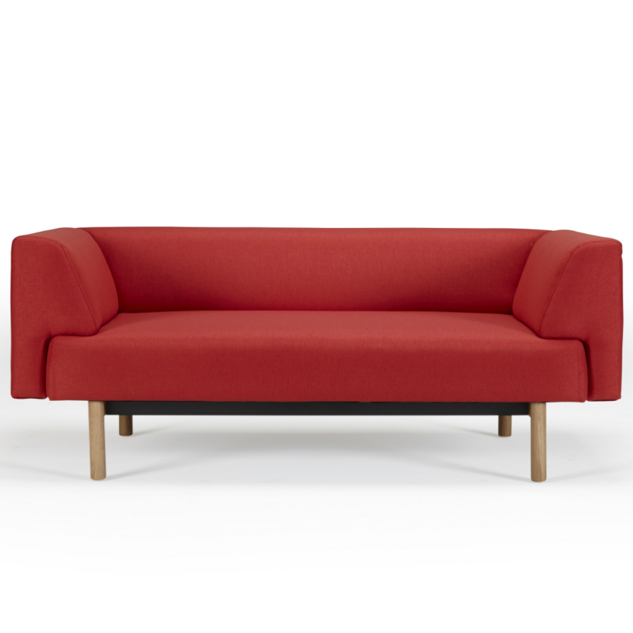 Диван-софа двухместный с мягкими подлокотниками Ebeltoft, лакированный дуб, красный Kragelund 21002202247 - Вид №1