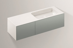 5159510000 Умывальник с тумбой, wp.folio10, белая, proshield, лакированная, шелковисто-матовый блеск, серый Alape серия FO (Folio)