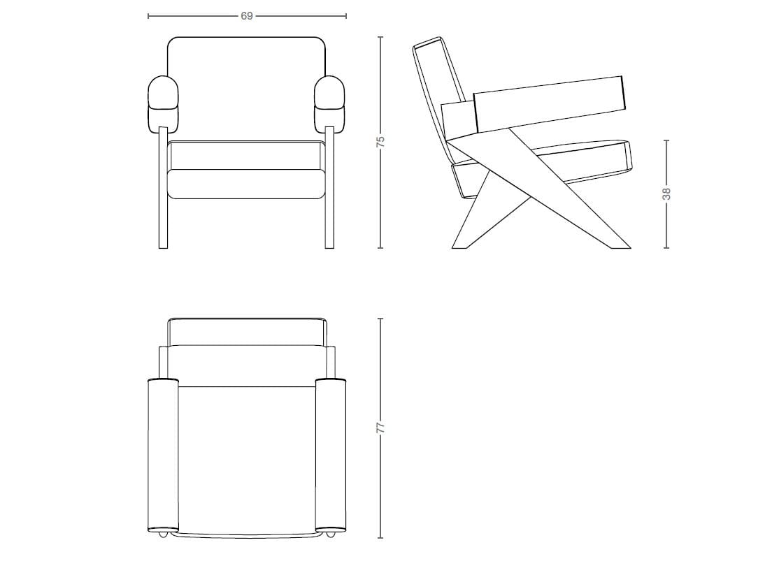 Тканевое кресло с подлокотниками GIOPAGANI SOUVENIR ARCH-00030345 - Вид №4
