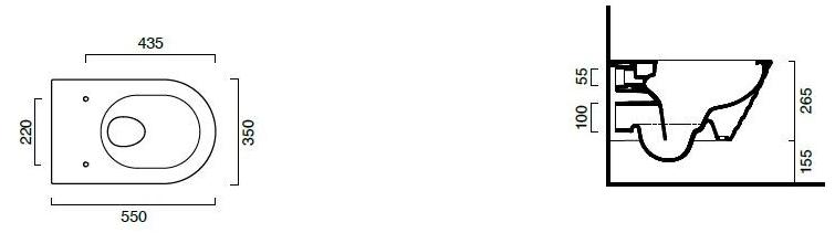 Подвесной унитаз настенный Белый CERAMICA CATALANO New zero Италия sun-id-1377697 - Вид №5