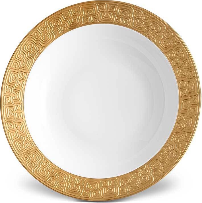 10571410 L’Objet Блюдо круглое глубокое 37см "Династия "Хань" (золотой декор) Фарфор 