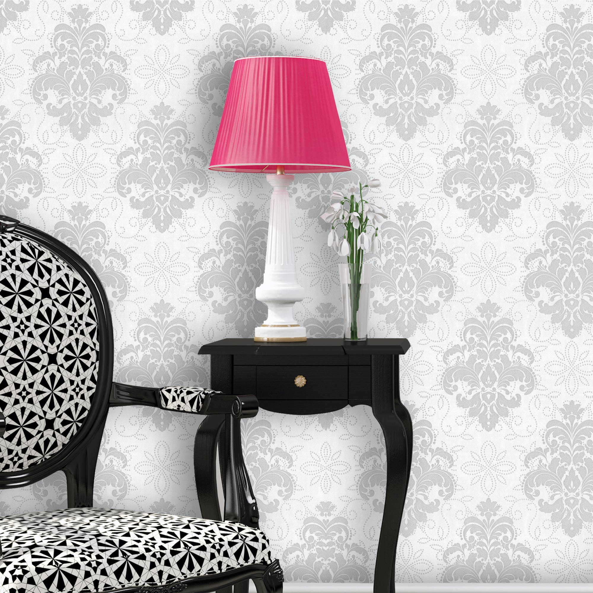 82399700 Обои флизелиновые серые 1.06 м 1116-21 Вензель Santreyd  - Вид №2