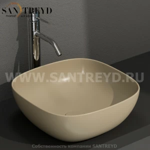 B6Q43PA Накладная раковина на столешницу  квадратная Ceramica Globo T-EDGE