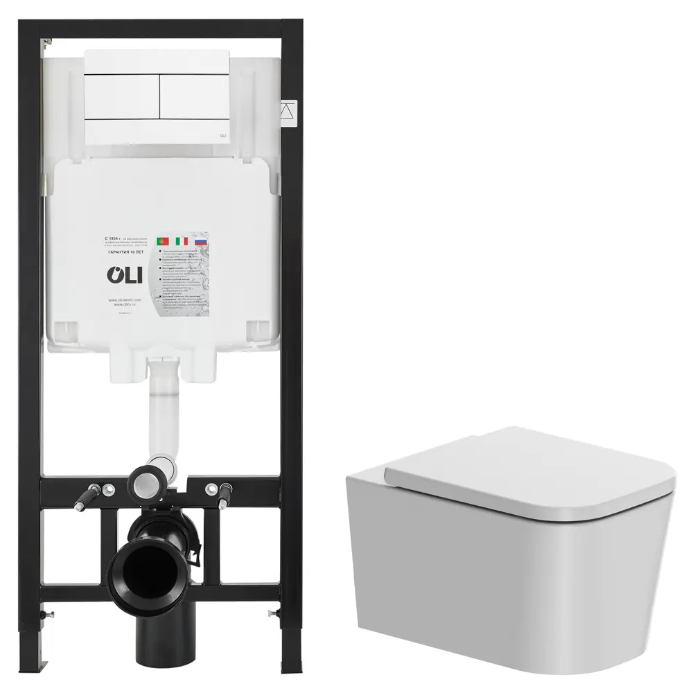 Комплект инсталляции Oli 80 Eco с безободковым унитазом AM.PM Moxie 89445723 STLM-2048279