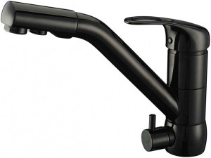 Смеситель ZorG Clean Water ZR 400 KF-12 BLACK для кухонной мойки, черный