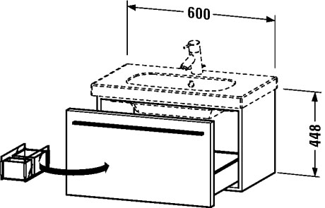 XL605109191 X-Large Тумбочка подвесная Серо-коричневый декор Duravit - Вид №1