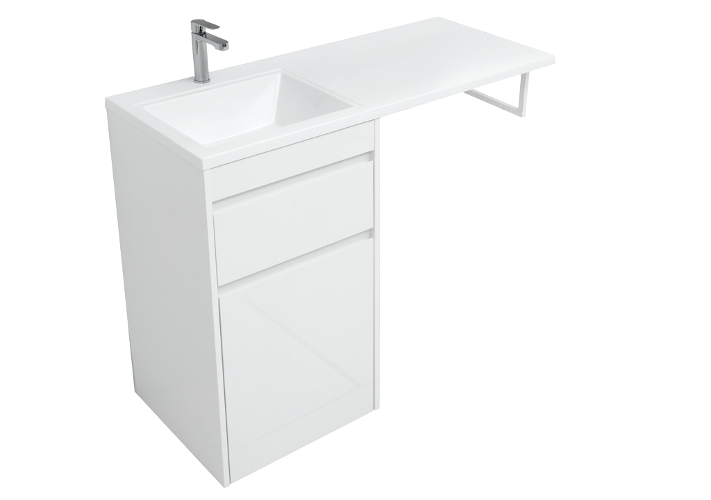 Тумба с раковиной Aquanet Токио 110 L белый (напольная, 1 ящик) 0023928900235497 - Вид №10