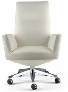 Poltrona Frau Кожаное кресло с откидной спинкой на 5 спиц с колесами L'ufficio - poltrone ufficio