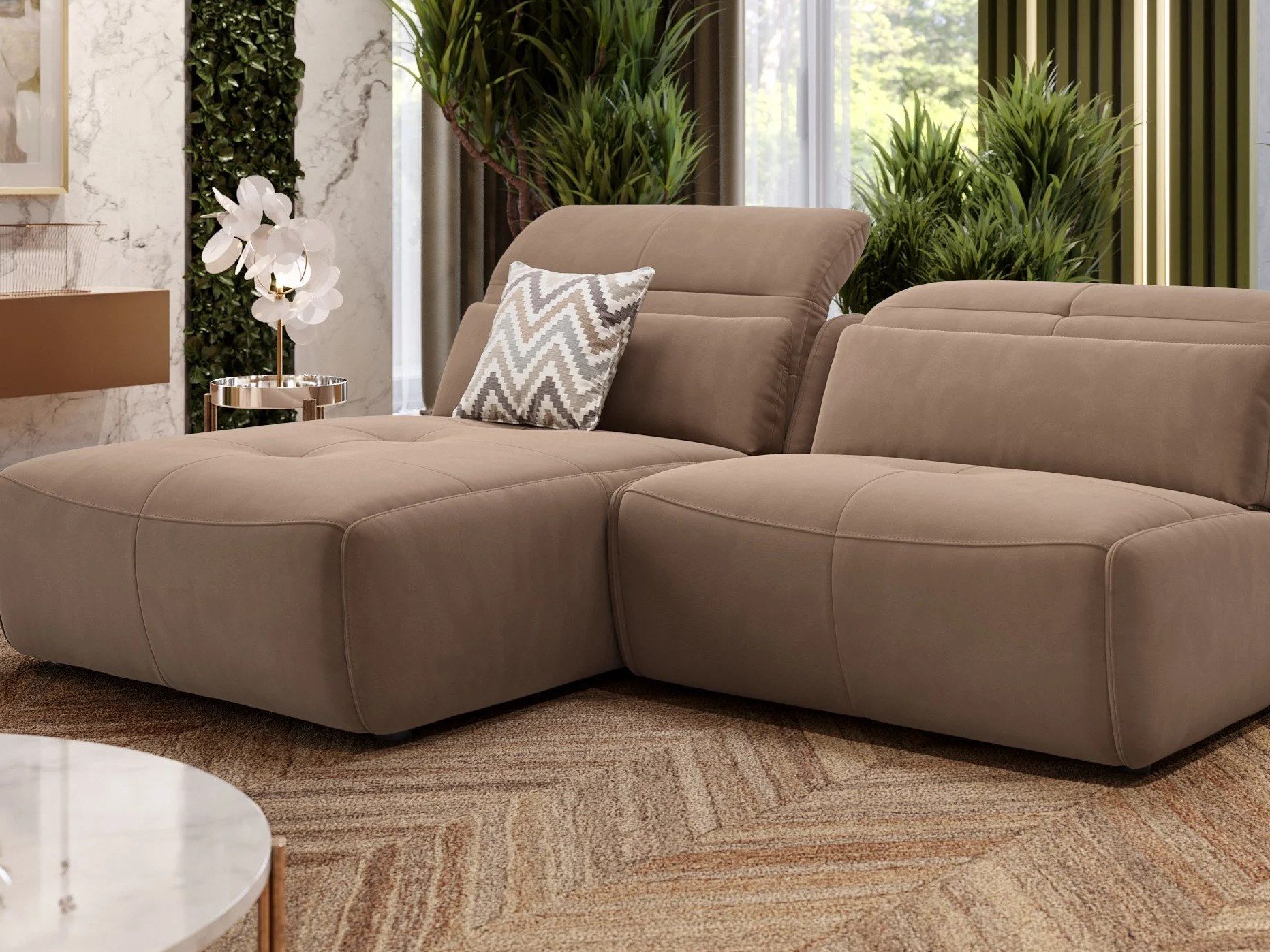 Тканевый диван с полуостровом Sofanella Modica ARCH-00039648 - Вид №2