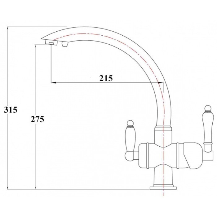 Zorg ZR 327 YF Br Light Смеситель для кухни Zorg 315х215 мм  - Вид №2