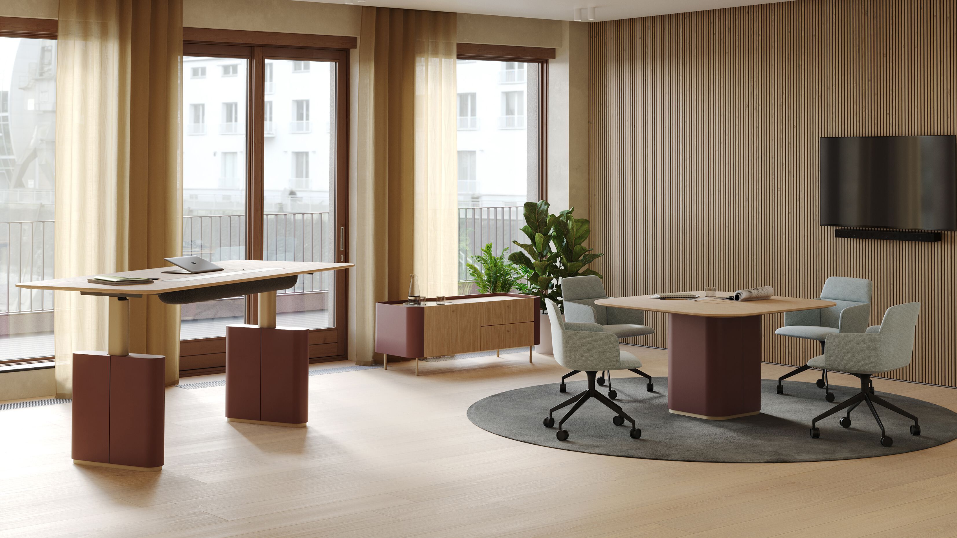 Деревянный прямоугольный стол для совещаний RENZ SPARK ARCH-00152137 - Вид №4