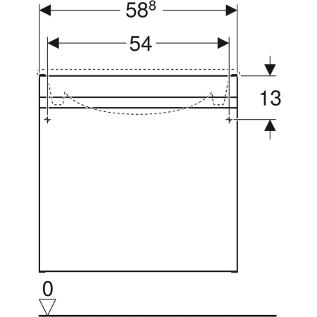 869560000 Шкафчик для встраиваемой раковины Geberit Renova Plan, с одним выдвижным и одним внутренним выдвижным ящиком Geberit  - Вид №29