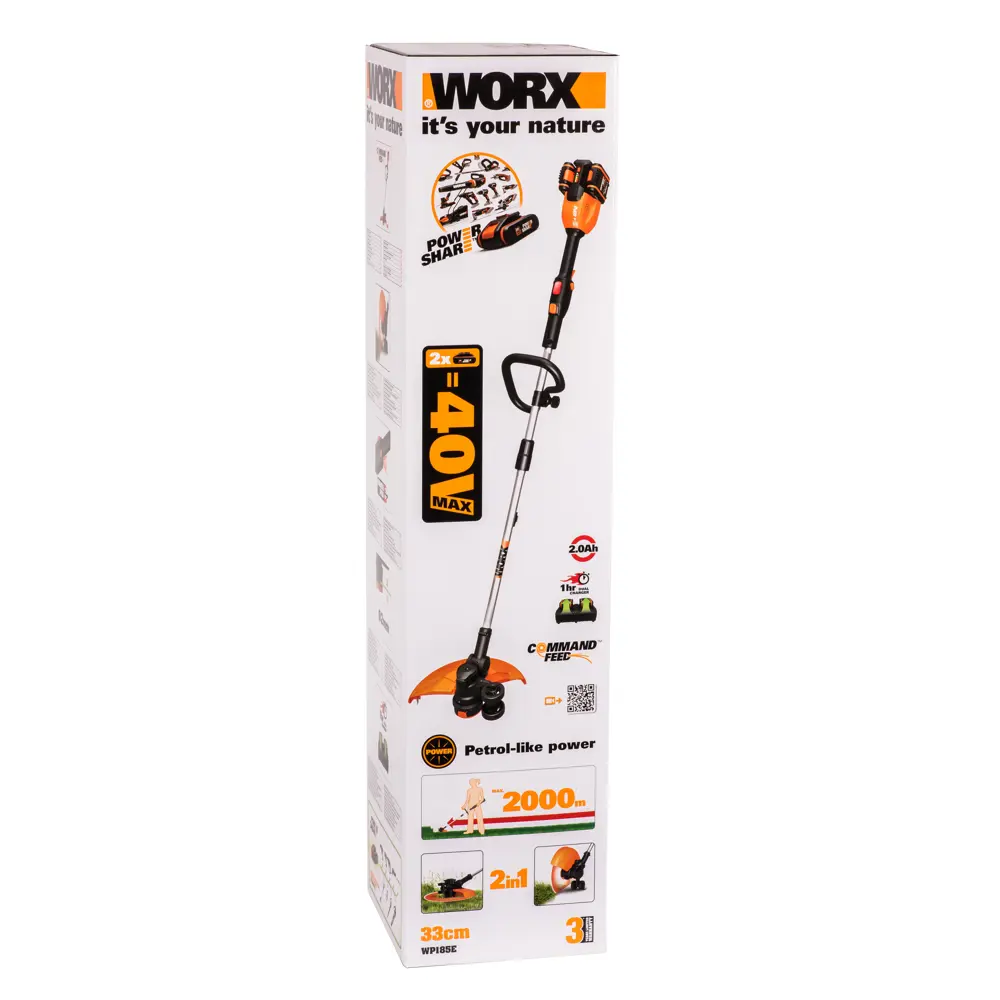 Аккумуляторный триммер WORX WP185E 40В с системой двойной мощности 82600068 STLM-0031099 - Вид №12