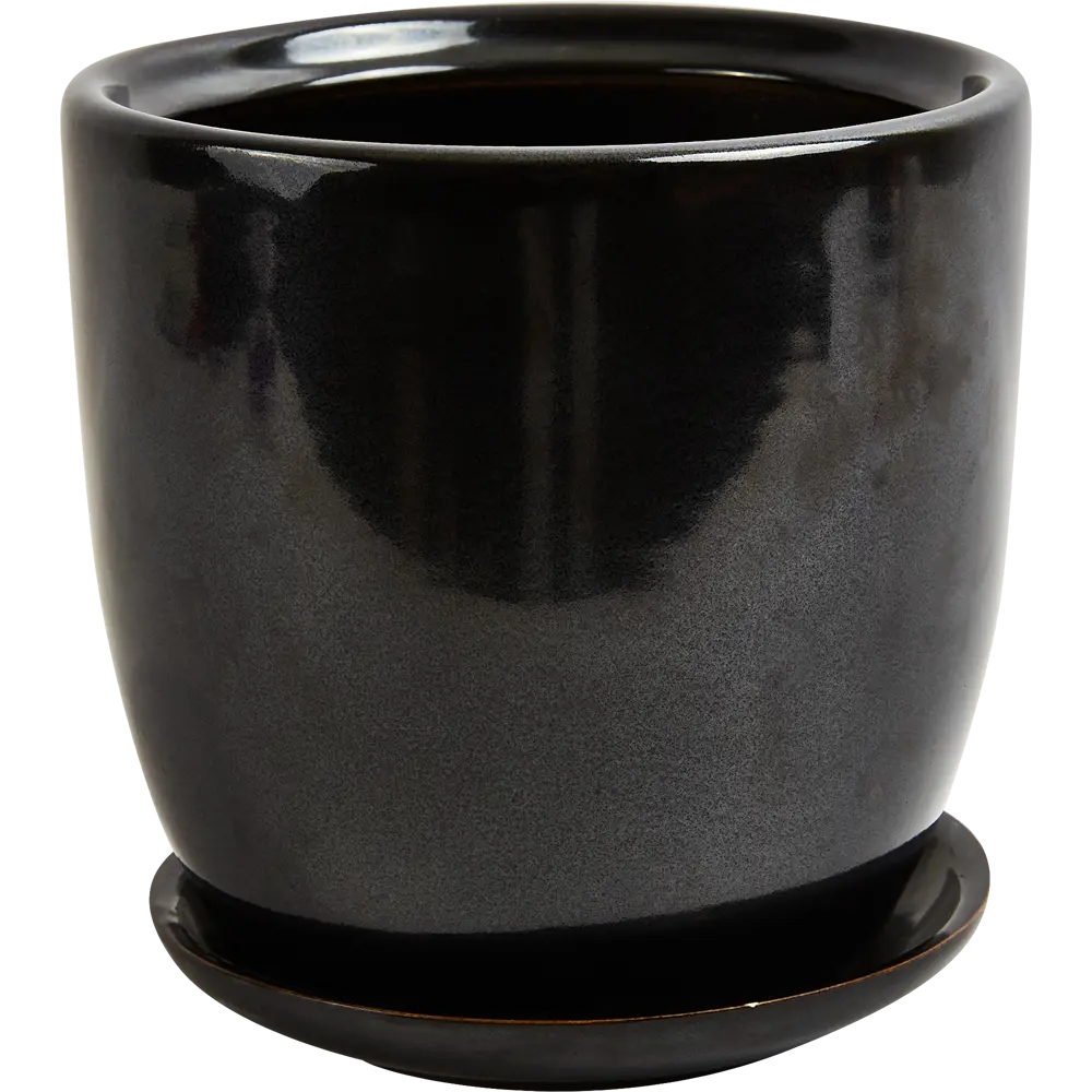 Горшок цветочный Идеал №2 ø22 h17 см v2.1 л керамика черный 87493715 STLM-2039146 Santreyd