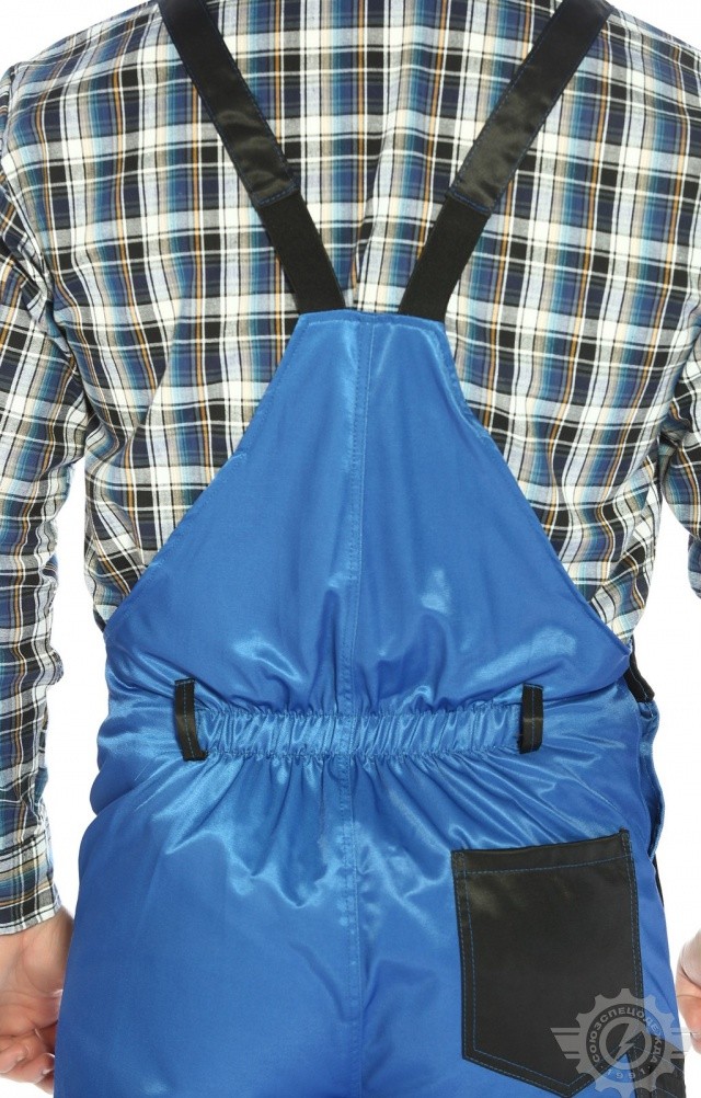 61475 Полукомбинезон "Мастер" василек-черный  Летняя спецодежда  размер 56-58/170-176  - Вид №9