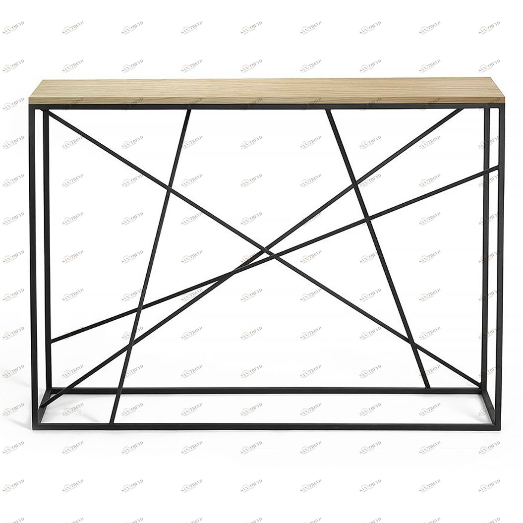 Консоль деревянная, светлый дуб Wilson line black INTELLIGENT DESIGN  261020 Бежевый;черный 