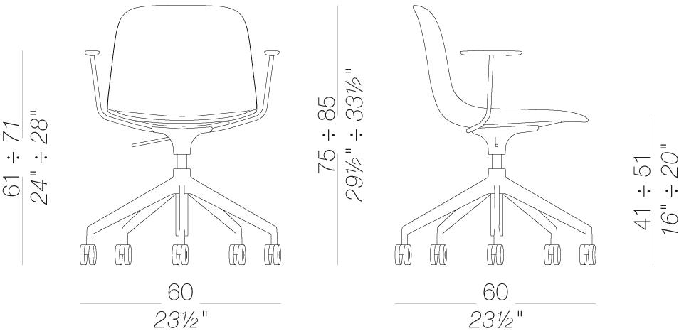 Lapalma Вращающееся кресло из полипропилена с регулируемой высотой Seela S341 - Вид №2