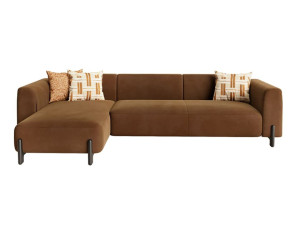 Тканевый диван с полуостровом