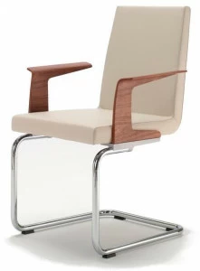 Rolf Benz Консольное кожаное кресло с подлокотниками Rolf benz 620