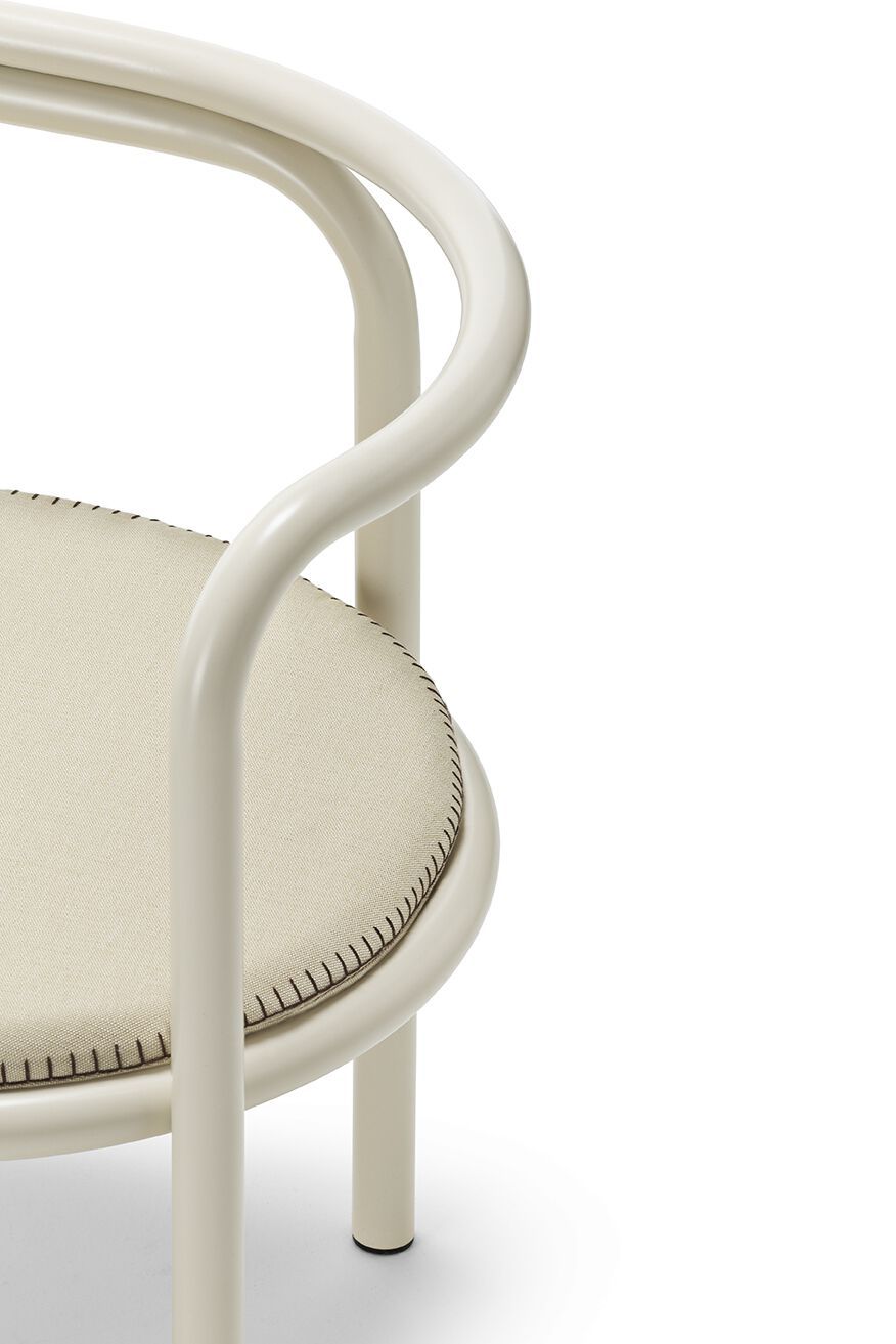 Стальная садовая скамейка с порошковым покрытием со спинкой Exteta Jacquemus + Exteta Special Re-Edition ARCH-00151982 - Вид №6