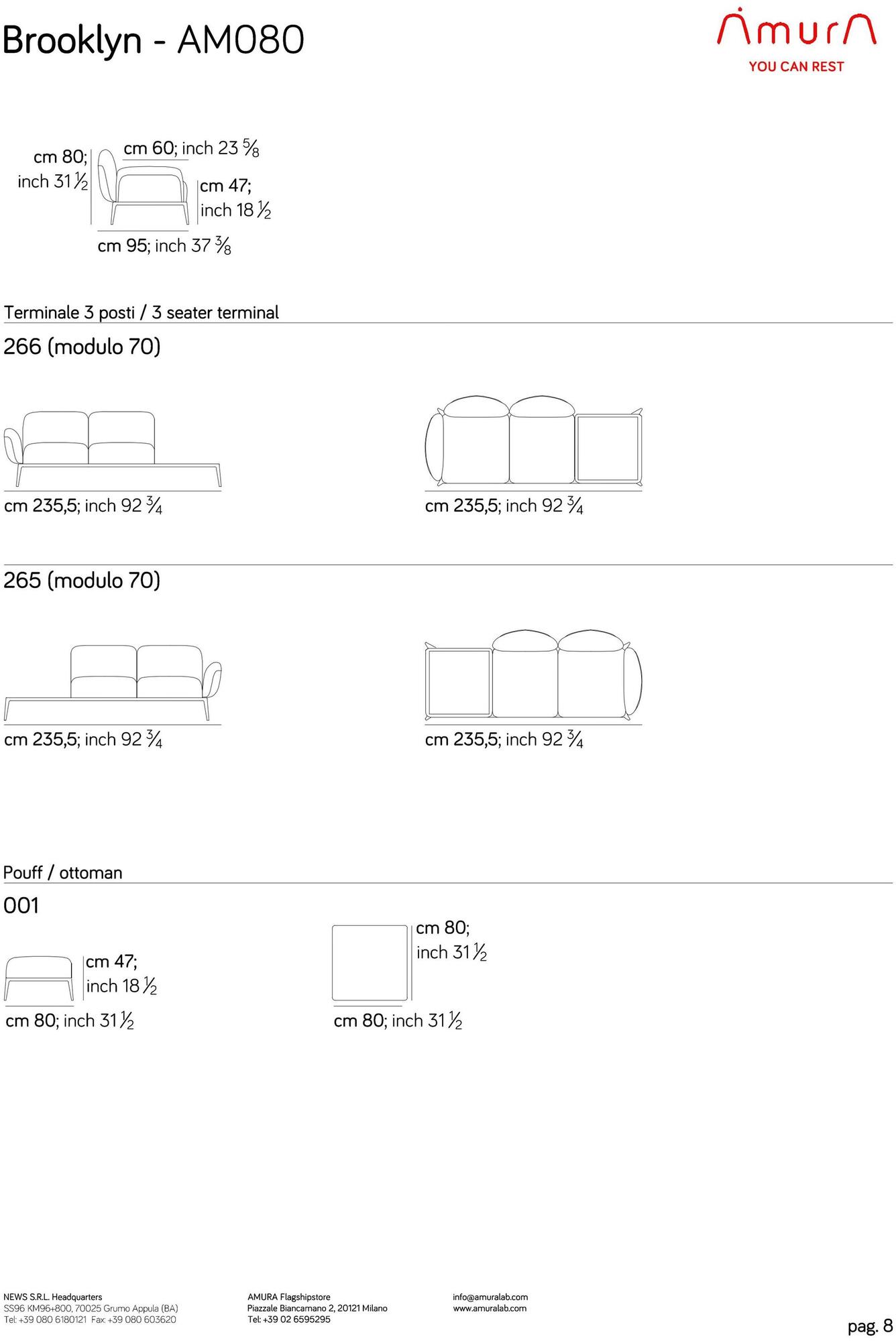 AMURA 3-х местный тканевый диван Brooklyn sun-id-1492327 - Вид №14