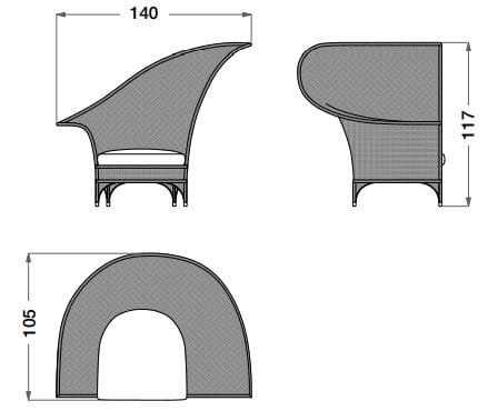 Садовое кресло из дерева и ткани CPRN HOMOOD открытый ARCH-00139127 - Вид №2