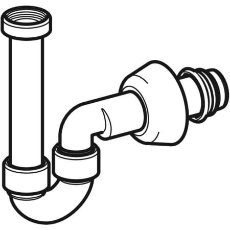 151.105.21.1 Сифон Geberit, для раковин, с манжетой, горизонтальный выпуск Geberit  - Вид №1