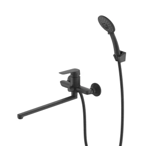 Смеситель для ванны Iddis Token однорычажный универсальный с лейкой и шлангом цвет черный