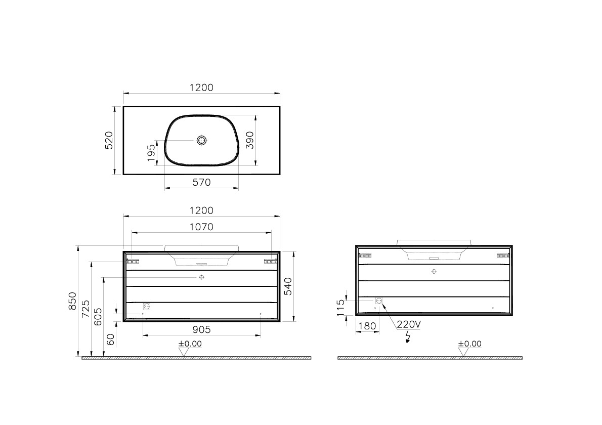 61471 Раковина Vitraglobal Frame - Вид №1