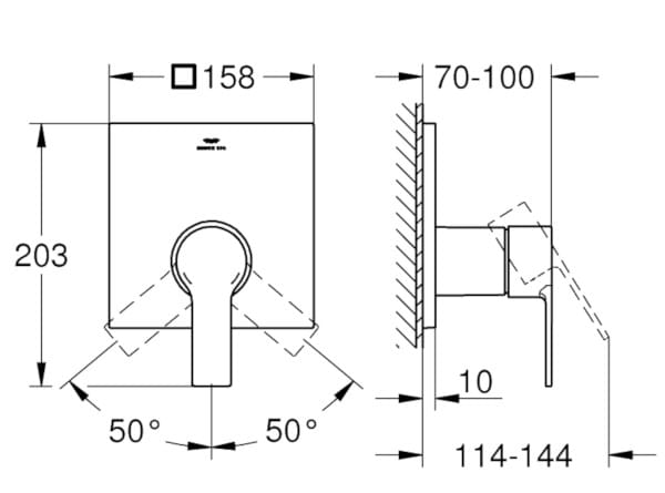 Встраиваемый смеситель для душа с пластиной Grohe Allure New ARCH-00054036 - Вид №3