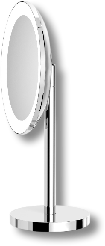 70585 Зеркало настольное поворотное трехкратное увеличение с подсветкой штекерная розетка цвет хром LANGBERGER Accessories